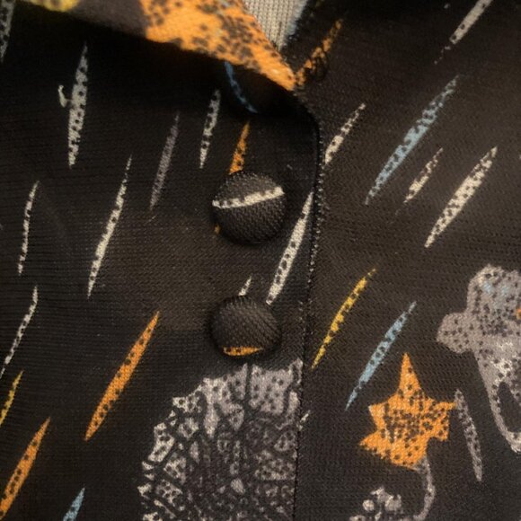 Longsleeve Black Poly Vintage Dress - Picture 7 of 9